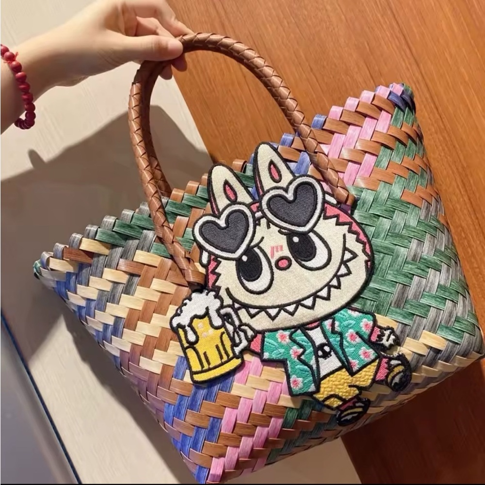 Brand new Labubu woven shoulder bag in multicolor